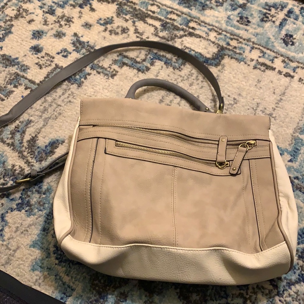 Tan, white and gray bag like new